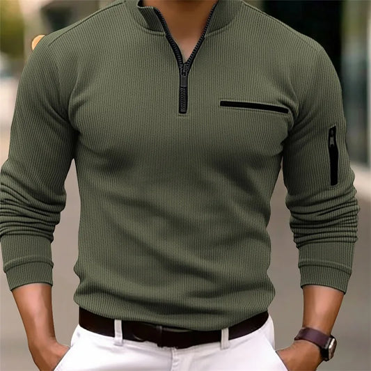 Textured Quarter-zip