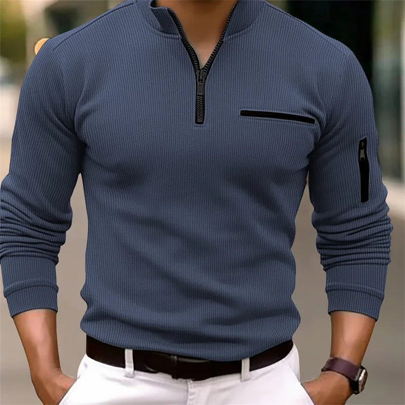Textured Quarter-zip